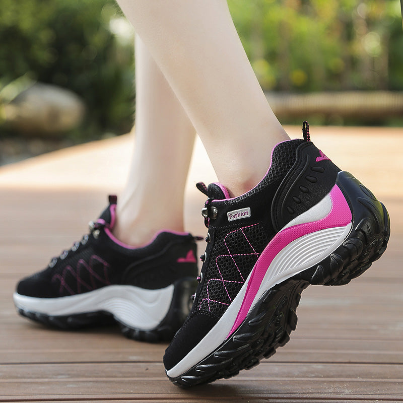Ladies Fashion Sports Shoes Outdoor Hiking Shoes Breathable Trekking Shoes Women Heighten Shoes Casual Running Shoes Comfortable Shoes Size 35-42