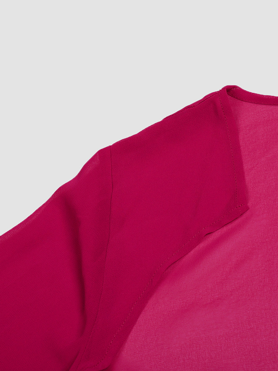 Rose Red Elegant Chiffon  Dress