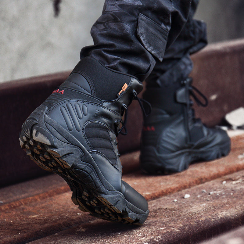 Outdoor hiking, motorcycle, men's shoes, locomotive, assault shoes, military boots, special forces, field long, combat boots, desert