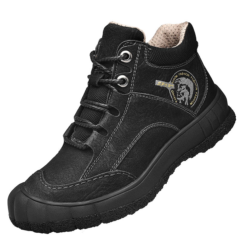 Cotton shoes men's winter thick-soled  outdoor hiking shoes waterproof leisure  -top leather shoes plus velvet