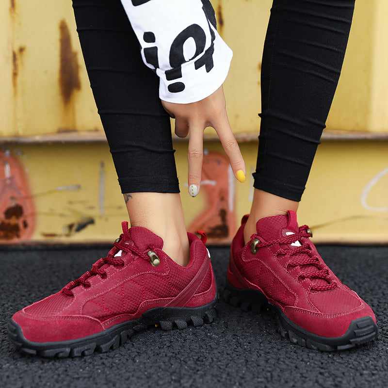 New style suede leather outdoor waterproof hiking shoes women's shoes