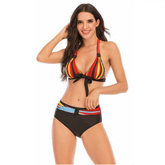 New foreign trade cross-border Europe and America sexy plus size printing split bikini swimsuit