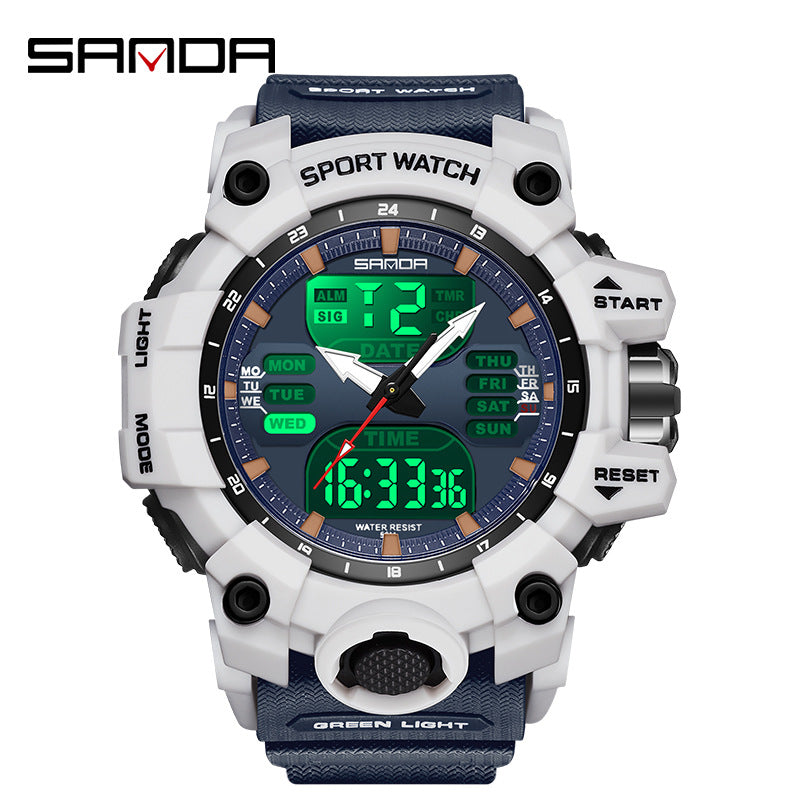 SANDA 6126   Men Watches 50M Waterproof Sports Military Watch Digital  Wristwatch