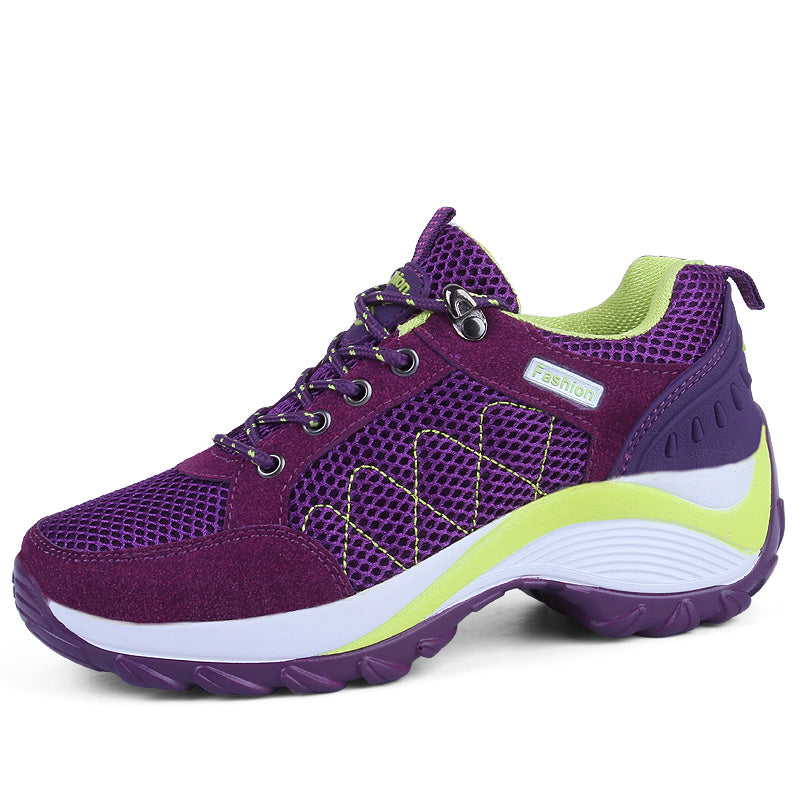Ladies Fashion Sports Shoes Outdoor Hiking Shoes Breathable Trekking Shoes Women Heighten Shoes Casual Running Shoes Comfortable Shoes Size 35-42
