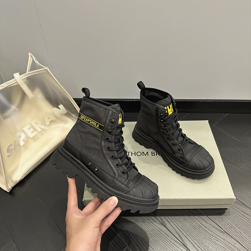 Summer new  boots women's Korean version tooling boots outdoor hiking boots leather lace breathable casual trendy boots