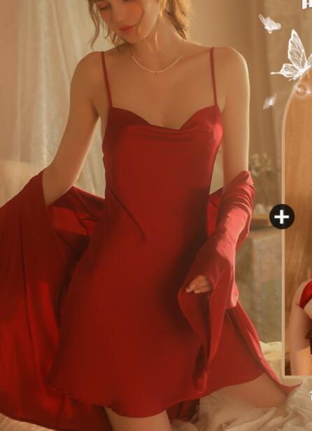 Pajamas women's Xia Bingsi  -end  desire suspender nightdress ladies home service suit