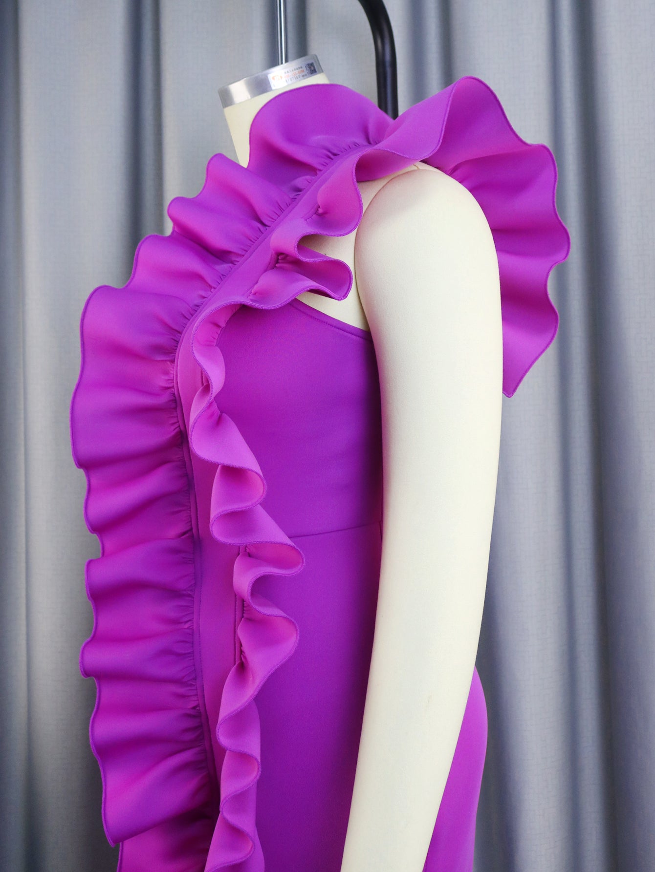 Women Maxi Party Dress One Shoulder Backless Purple Long Ruffles Bodycon Fishtail Evening Event Birthday Gowns African Clubwear