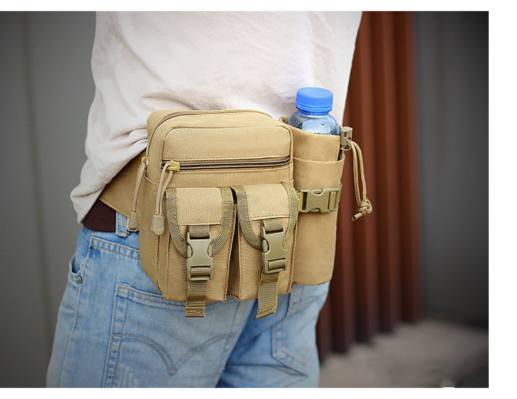 Tactical Men's Waist Bag Nylon Hiking Mountaineering Water Bottle Mobile Phone Bag Outdoor Sports Military Hunting Mountaineering Camping Waist Bag