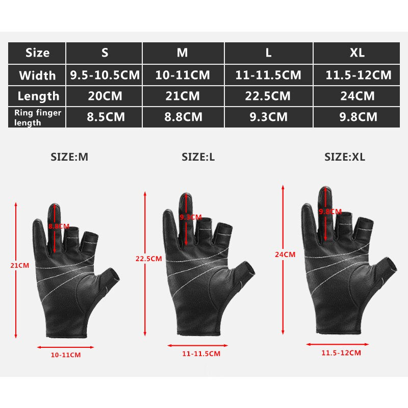 Fishing Fingerless 3 Fingers Cut Glove Leather Resistance Guantes De Pesca Fishing Gloves Survival Camping Hiking Rescue Tool