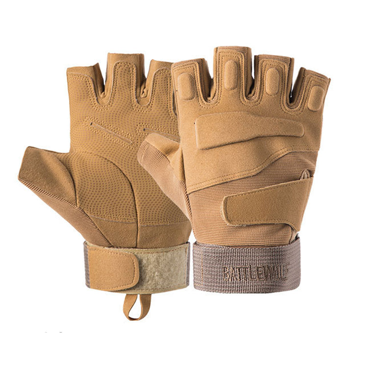 a pair Half Fingers Tactical Gloves  Hunting Gloves Soft Tactical Gloves Outdoor Sports Gloves Camping Motorcyle Racing Hiking Gloves