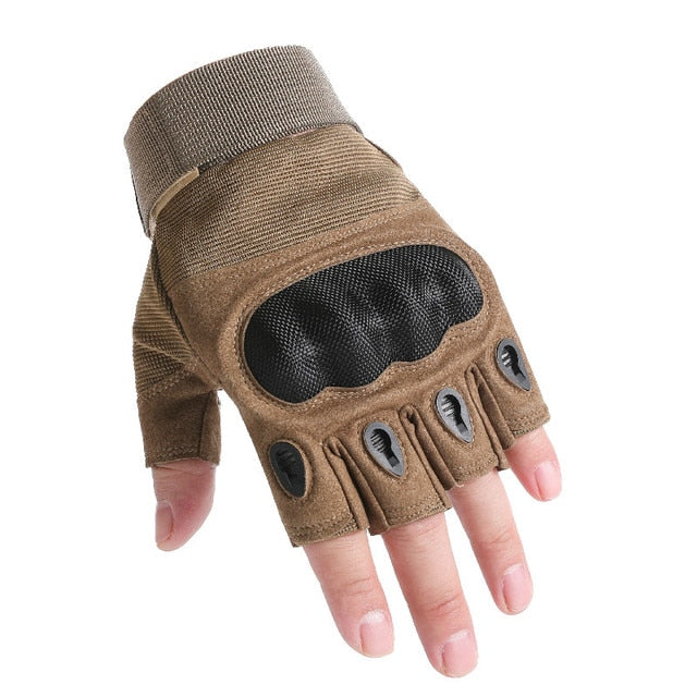 Male Female Tactical Army Military Gloves Hard Knuckle Motorcycle Gloves For Men Women Outdoor Cycling Hunting Hiking Fingerless Gloves