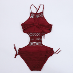 One-piece swimsuit European and American fashion lace hollow bikini swimsuit