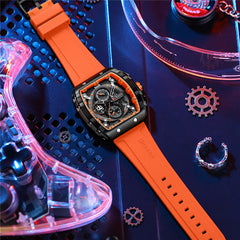 Man WristWatch Waterproof Chronograph Date Men Watch Military Top   Silicone  Sport Male Clock 8442