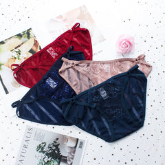 6 pieces of seamless underwear women's mesh  waist breathable women's sexy transparent cotton crotch women's briefs