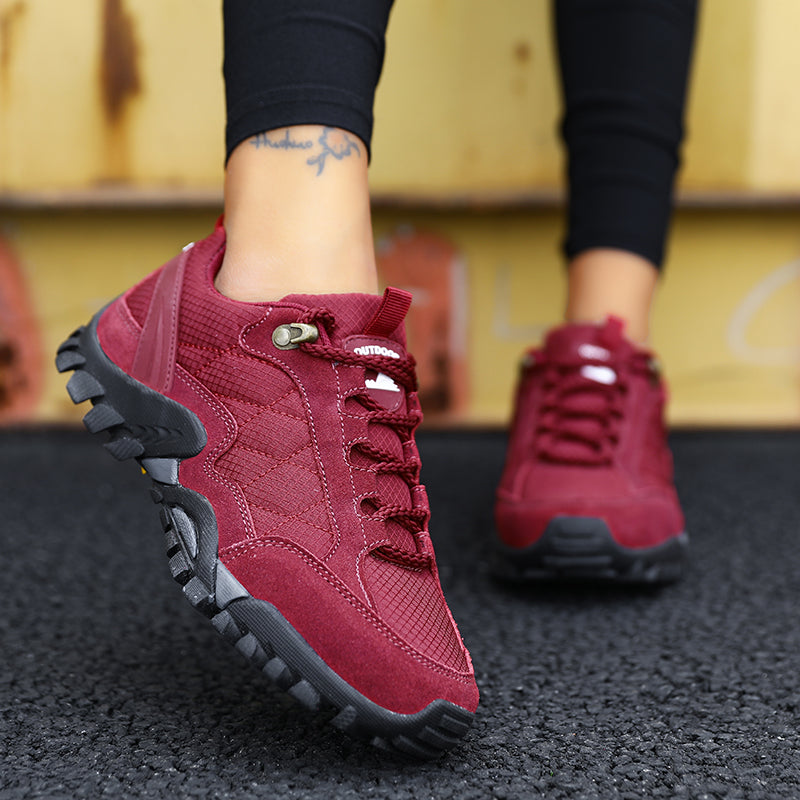 New style suede leather outdoor waterproof hiking shoes women's shoes