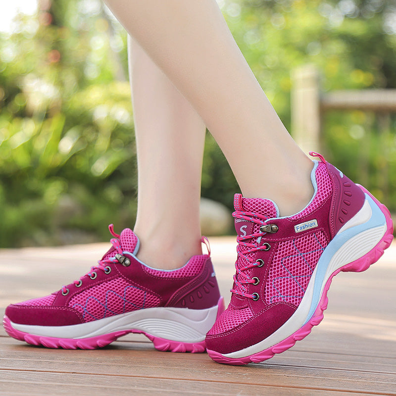 Ladies Fashion Sports Shoes Outdoor Hiking Shoes Breathable Trekking Shoes Women Heighten Shoes Casual Running Shoes Comfortable Shoes Size 35-42