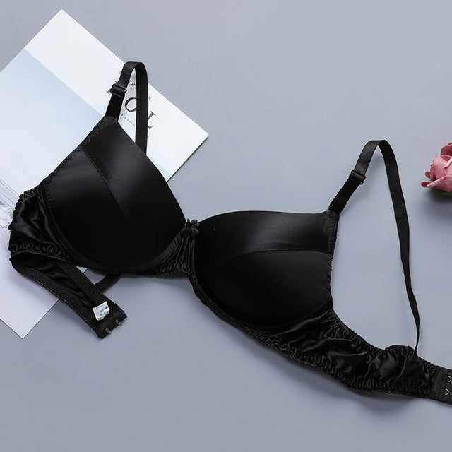 حمالة صدر نسائية من الحرير بدون حلقة فولاذية جديدة بلون واحد مجمعة ملابس داخلية مغلقة حمالة صدر نسائية بدون خياطة ملابس داخلية حمالة صدر قابلة للتنفس 