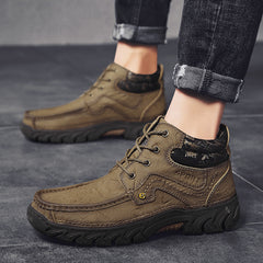 Men's shoes autumn and winter models leather shoes large size  -top shoes increase  boots trend fashion casual men's hiking shoes