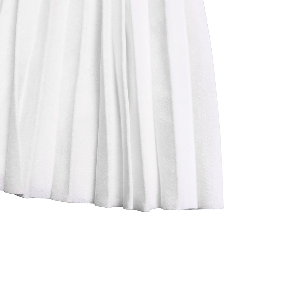 Large size lace crochet sexy  pleated European and American dress dress (with belt)