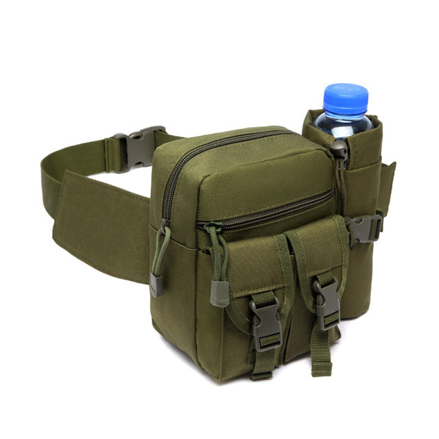 New Outdoor Waist Bag Men's Tactical Water Bottle Waterproof Mole Camouflage Hunting Hiking Climbing Nylon Mobile Phone Belt Bag