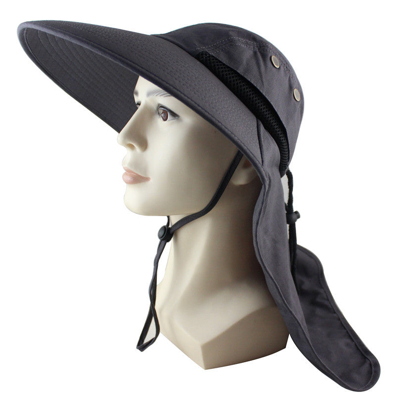 Summer Sun Hat Men Women Cotton boonie Hat with Neck Flap Outdoor UV Protection Large Wide Brim Fisherman hat Hiking Fishing Safari Bucket Hat