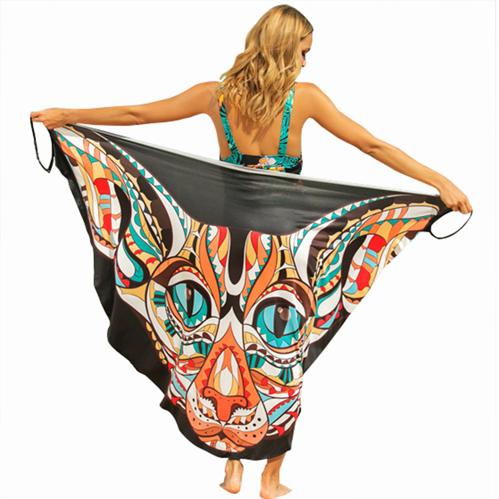 Ladies Fashion Stretch Printed Large Size One Piece Home Furnishing Dress