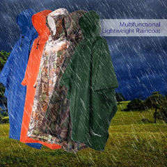 3In1 Raincoat Men Backpack Waterproof Rain Coat With Hood Hiking Cycling Rainwear Poncho Outdoor Camping Tent Mat Raincoat bike