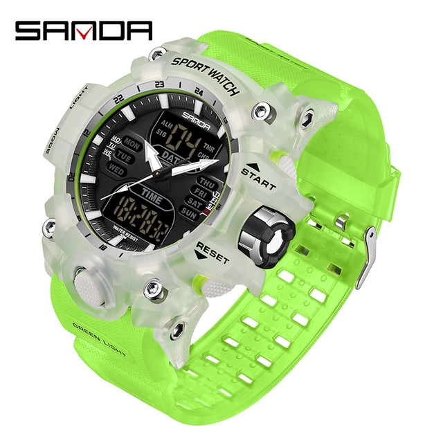 SANDA 6126   Men Watches 50M Waterproof Sports Military Watch Digital  Wristwatch