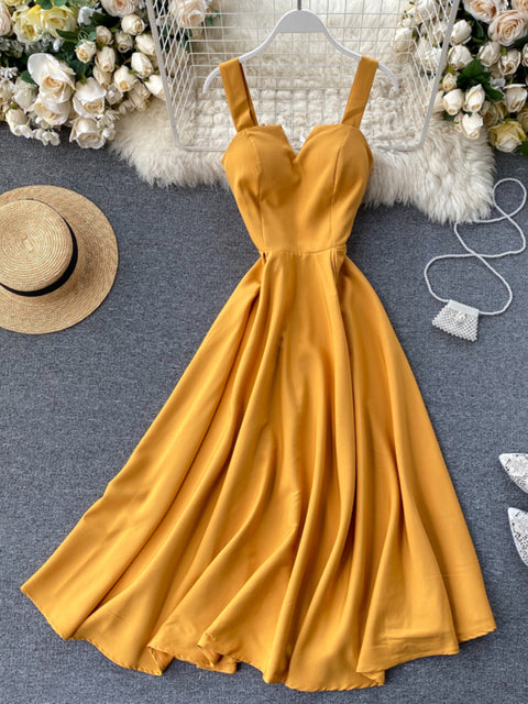 Summer Robe 2023 Dress Women V Neck Long Party Dress Sexy Tank Top Backless Suspenders Women's Holiday Tank Top