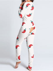 European and American home service jumpsuit cartoon pop style V-neck long-sleeved trousers pajamas jumpsuit