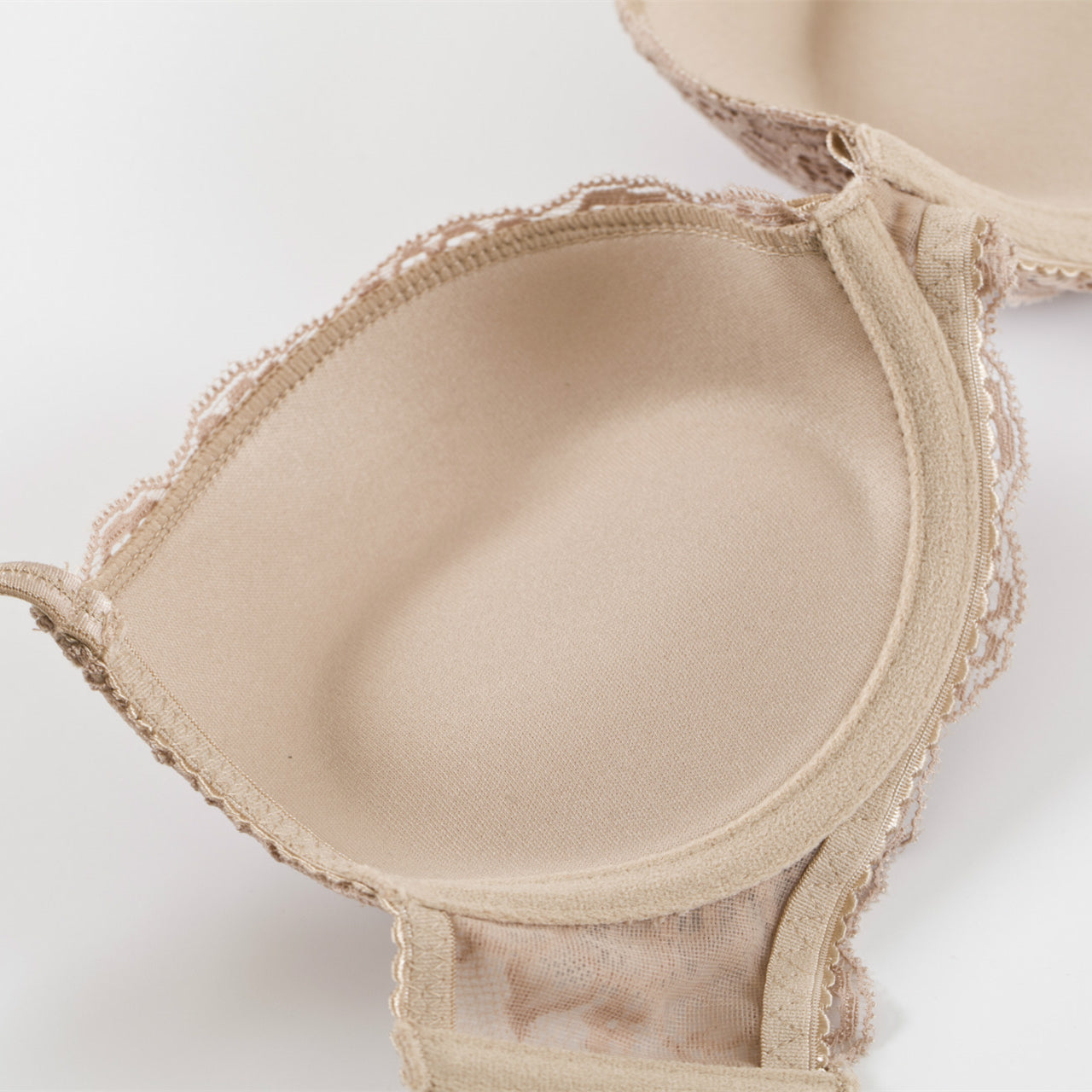 New style deep V gathered lace bra 【Set】