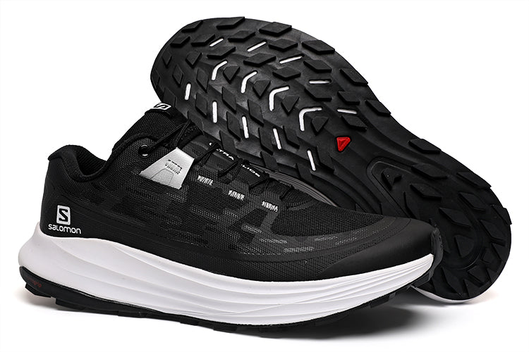 Black and white Salomon ULTRA GLIDE 8 men's trail running shoes women's breathable sports running shoes outdoor hiking shoes