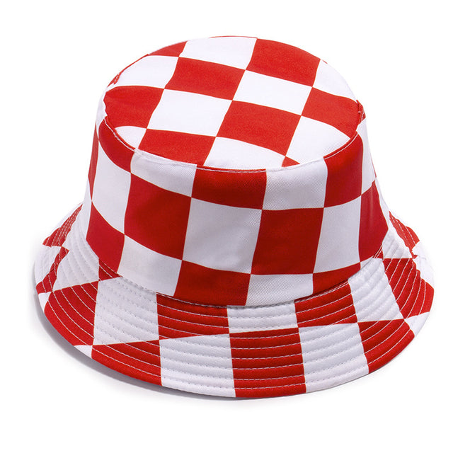 New Fashion Plaid Printed Fisherman Hat Spring Summer Men Ladies Sun Hat Reversible Outdoor Beach Hiking Fishing Hat
