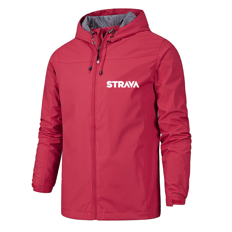 STRAVA Spring Autumn Windbreaker Cycling Jacket Men Breathable Hooded Blazer Hiking Waterproof Wear Scratch Resistant Riding Jacket Coats