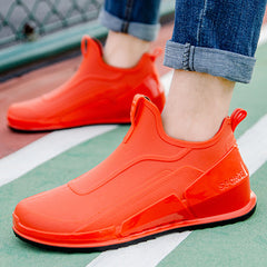 2023 New Men's Outdoor Hiking Shoes Shaxi Fishing Rain Boots Black Work Shoes Waterproof Rubber Fishing Shoes