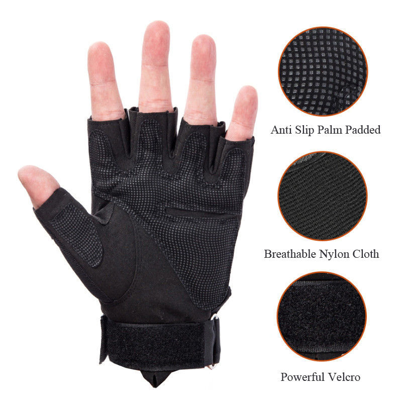 Tactical Gloves Outdoor Sports Half-finger Military Combat  Carbon Fiber Shell Tactical Gloves