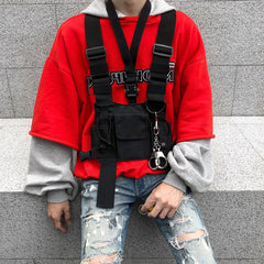 Tactical Vest Nylon military Vest chest rig Pack Pouch Holster Tactical Harness walkie talkie radio Waist Pack for Two Way Radio