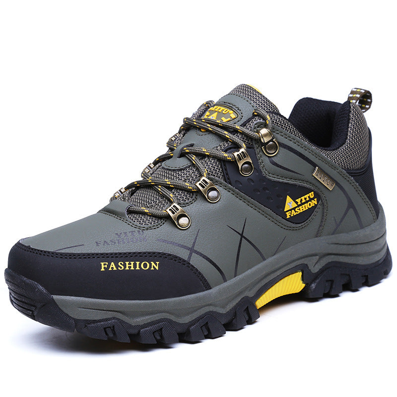 New men's and women's shoes hiking shoes cotton shoes low top leather large size outdoor hiking  shoes