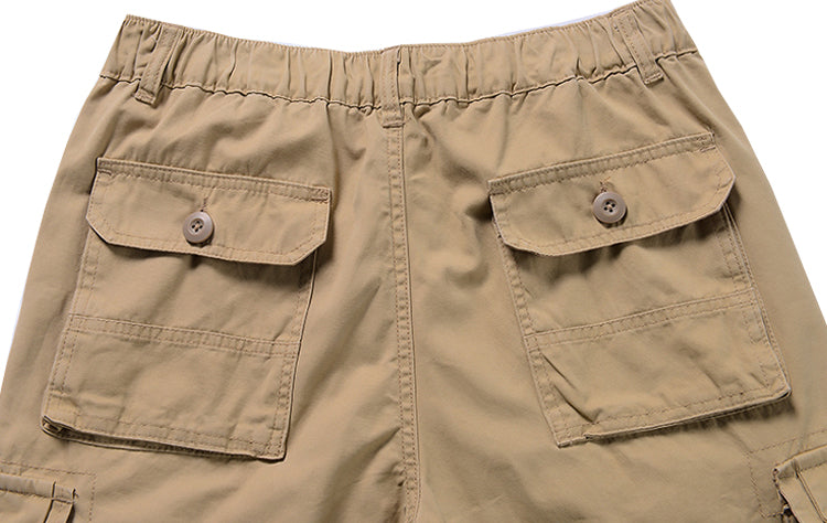 New men's adjustable adjustable pants, men's pants, loose casual trousers, outdoor hiking adventure overalls, large pockets, pure cotton.