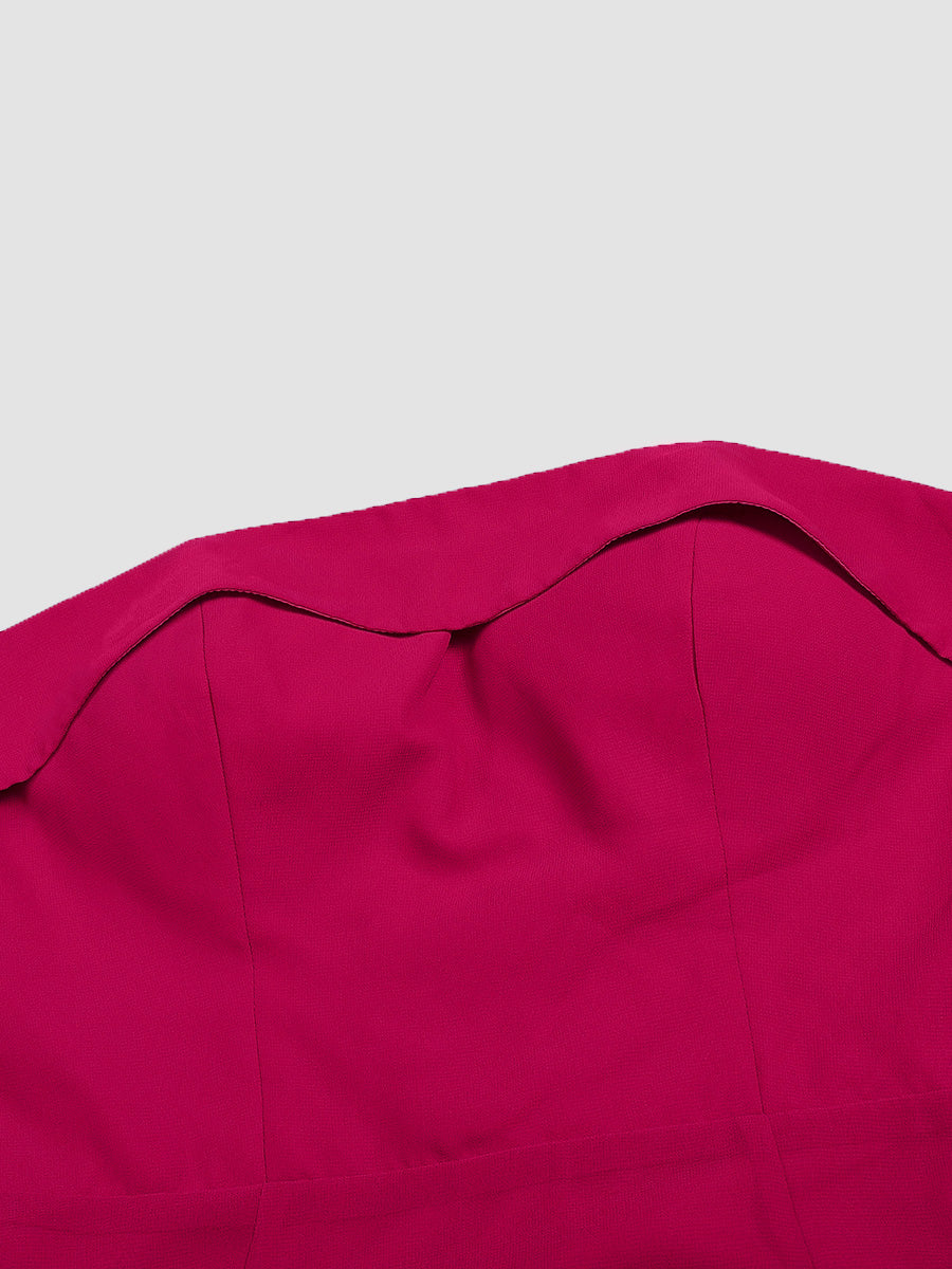 Rose Red Elegant Chiffon  Dress