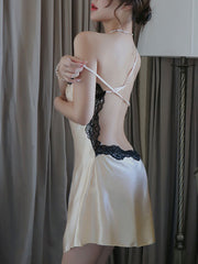 Ladies Fashion Comfortable Simulated Silk Homewear Nightdress JJX417AZ