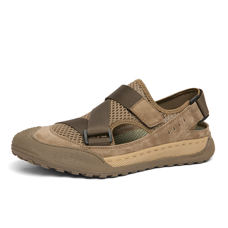 Sandals men's summer outdoor sports mesh hiking shoes breathable hole shoes waterproof wading upstream