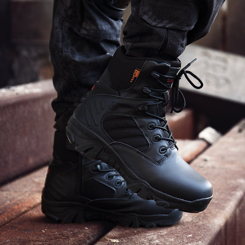 New outdoor military boots comfortable hiking shoes large size men's shoes men's round head breathable  -top desert tactical boots combat boots hik