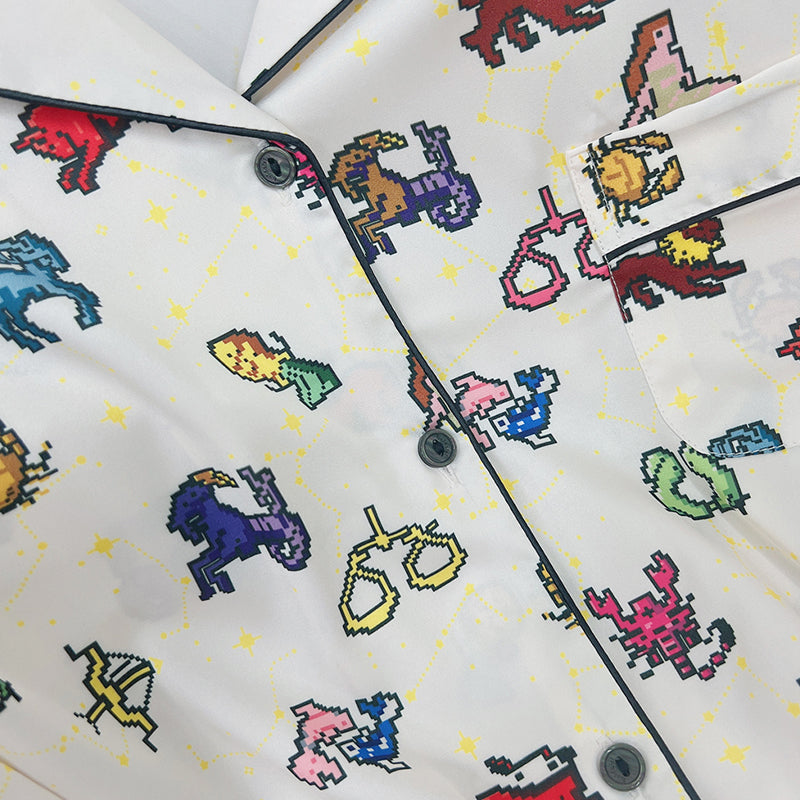 Spring and summer women's popular fashion cardigan sweet ice silk long-sleeved home clothes two-piece suit