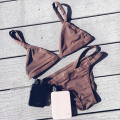 coffee push up bikini swimsuit