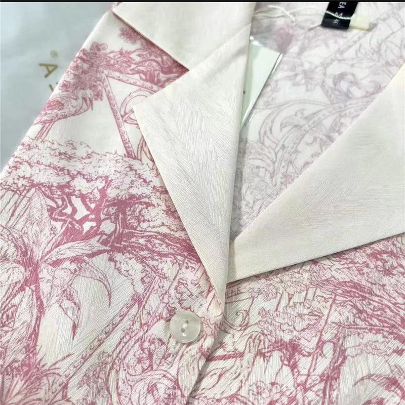 Pajamas women's autumn new long-sleeved cardigan ice and snow silk same style suit ice silk home service