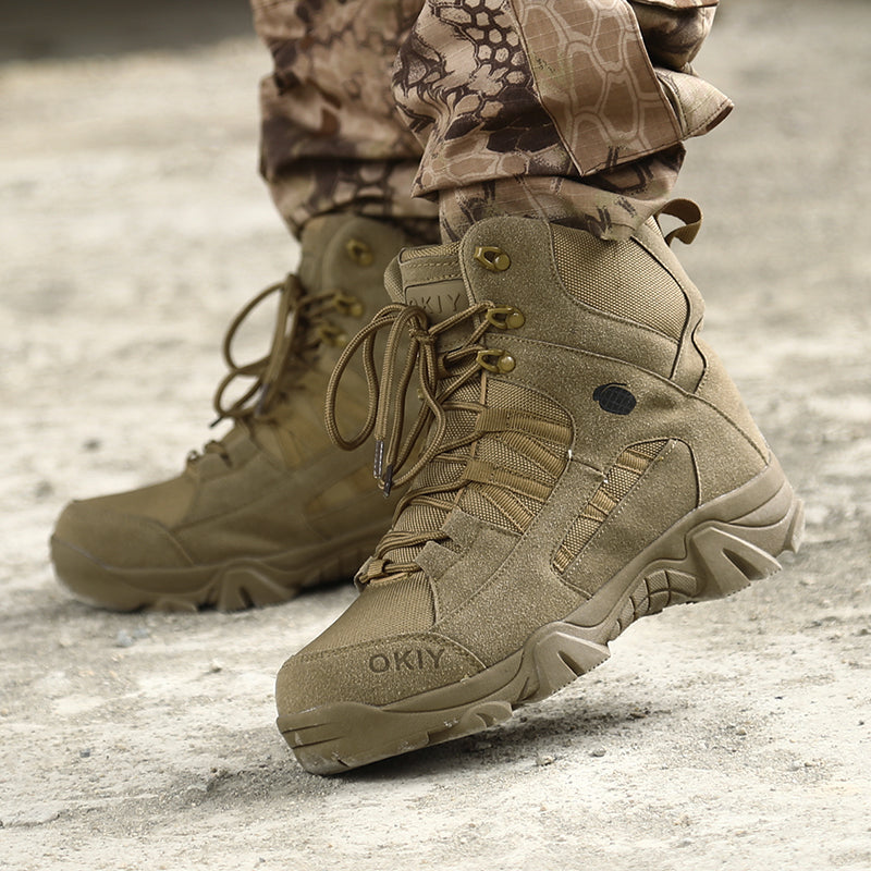 Large Boots Men's special forces Tactical Military Boots Men's outdoor waterproof mountaineering shoes antiskid  top desert boots  boots
