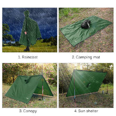 3In1 Raincoat Men Backpack Waterproof Rain Coat With Hood Hiking Cycling Rainwear Poncho Outdoor Camping Tent Mat Raincoat bike