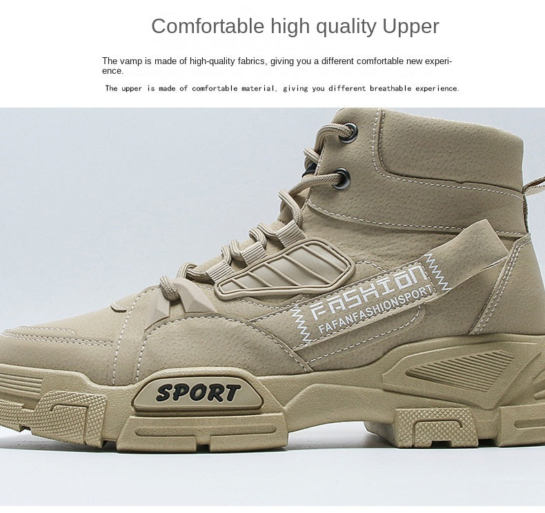 Men's shoes jacket lace-up men's boots autumn comfortable breathable boots 2023 fashion military boots men's platform boots