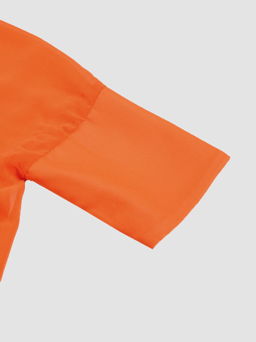 Multicolor Elegant Chiffon Scarf Neck Flowy Dress